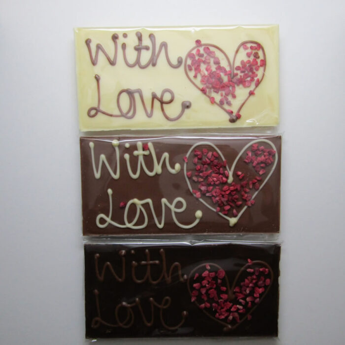 with love handmade chocolate bars